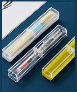 Caja de regalo de bolígrafo transparente acrílico, caja de exhibición de almacenamiento de lápices reutilizables individuales de plástico de cristal para embalaje de regalo de recuerdo - Product Image 5
