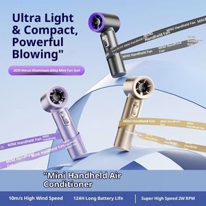 2026 New Aluminum Alloy <b>Mini</b> Turbofan 3000Mah <b>USB</b> Rechargeable Portable Bladeless Handheld <b>Fan</b> Personal Outdoor Home Cooler - Product Image 4