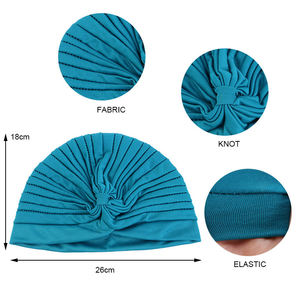Bonnets Turban Extensibles pour Femmes, Foulards <span class=keywords><strong>Chimio</strong></span>, Couvre-chefs pour le Cancer, Bonnets Élastiques Torsadés Style Indien, Couleurs Assorties - Product Image 4