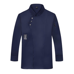 Vente en gros Veste solide pour hommes Manteau de chef Manteau de travail pour restaurant, boulangerie, restauration Vêtements de cuisine pour femmes - Product Image 2