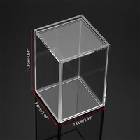 Lot de 2 vitrines transparentes en acrylique avec porte coulissante, empilables, petites vitrines pour figurines miniatures