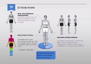 Analizador de Composición Corporal <span class=keywords><strong>BMI</strong></span>, Escáner Corporal 3D, Báscula para Gimnasio, Clínica y Nutrición - Product Image 2