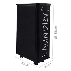 Cesta de lavandería Oxford con ruedas, esquina multifuncional, cesto de lavandería Delgado, almacenamiento de ropa sucia - Product Image 4