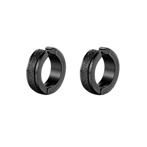 Wholesale Dainty Men Accessories Gold Plated Stainless Steel Scrub Ear Lip on <b>Earrings</b> - Product Image 1