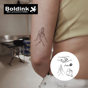 <span class=keywords><strong>Tatuaggio</strong></span> Semipermanente Boldink Nero a Forma di Zampa di <span class=keywords><strong>Cane</strong></span>, Mano Umana, Braccio, per Body Art, Impermeabile, Lunga Durata 2 Settimane, Inchiostro Jagua - Product Image 1