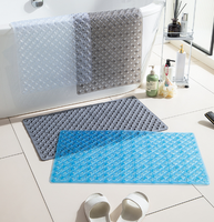 Tapis de douche en PVC à séchage rapide, antidérapant, motif gaufré moderne, idéal pour salle de bain et bain moussant