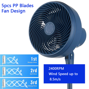 Thời trang hiện đại 8 inch trắng xanh đỏ đầy màu sắc Chiều cao có thể điều chỉnh nhỏ 90W điện dao động bệ Quạt đứng tốc độ cao - Product Image 2