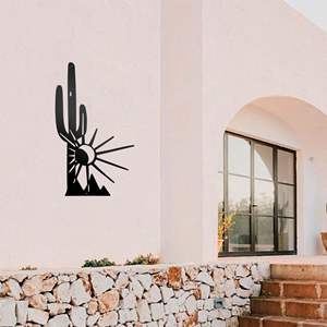 ของตกแต่งผนังรูปกระบองเพชรโลหะและงานศิลปะสำหรับสวน, ของตกแต่งสวนลานบ้านสไตล์ทะเลทราย, งานศิลปะพระอาทิตย์ตกแบบซากัวโรสไตล์ชนบทสำหรับตกแต่งบ้าน, งานศิลปะโลหะตกแต่ง - Product Image 3