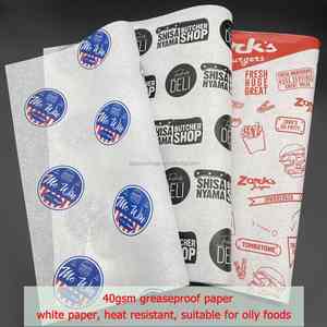 Emballage de biscuits personnalisé avec logo imprimé, papier alimentaire de qualité alimentaire, papier ciré pour boucher, papier résistant à la graisse pour hamburgers, papier d'emballage pour viande de charcuterie, papier sandwich enduit de PE - Product Image 4