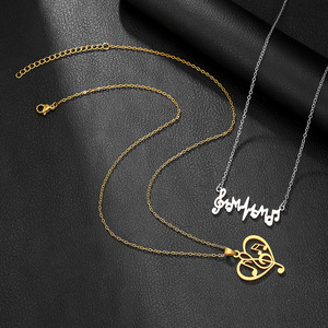 Collier avec pendentif en forme de note musicale en acier inoxydable, réglable, à porter tous les jours, cadeau, bijoux à la mode - Product Image 3