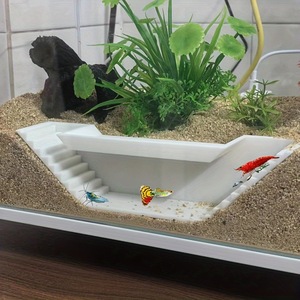 Trapezoidal Fish Viewing Tunnel White And Black ABS Aquarium Decoration For Shrimp Sanctuary Hiding House Landscaping - Product Image 1