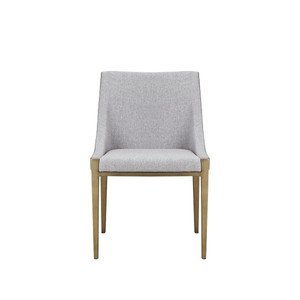 HMS contemporaneo grigio e ottone imbottito sedia laterale leggera casa ufficio e Bar mobili per uso soggiorno - Product Image 3