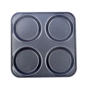 XINZE Moule à disque rond en acier au carbone à 4 cavités <span class=keywords><strong>pour</strong></span> la cuisson de muffins à la crème pâtissière <span class=keywords><strong>Yorkshire</strong></span> Pudding Cake Plats et casseroles - Product Image 4
