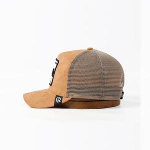 หมวกแก๊ปทรงทรัคเกอร์หนังกลับสีน้ำตาลยี่ห้อ Baida  ปักลายม้า 'El Payaso'  สำหรับทุกเพศ - Product Image 4