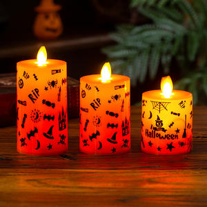 Luz de vela electrónica LED Halloween calabaza bruja araña atmósfera decoración Prop simulación oscilante llama ornamento - Product Image 1