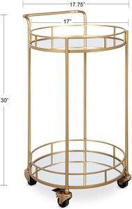 Chariot de Bar en métal et en verre à roulettes, finition or, nouveau Design moderne, hôtel avec roulettes, meubles de maison, - Product Image 4