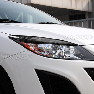 1 par de cubiertas de fibra de carbono real para faros delanteros de coche, para Mazda 3 2010 2011 2012 2013 M3, accesorios para coche - Product Image 6