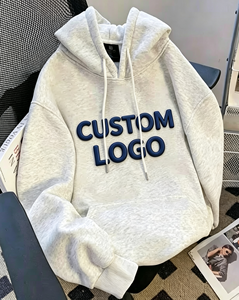 Sweat à capuche surdimensionné de haute qualité en coton 400 g/m² avec impression 3D en relief, logo personnalisé, impression par transfert thermique, sweats à capuche avec impression en relief - Product Image 1