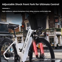 Vélo électrique à batterie au lithium, cadre en acier, moteur sans balais 250W 36V, freins à disque, suspension intégrale, vélo électrique pour adultes