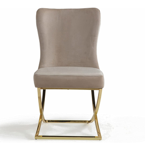 <span class=keywords><strong>Chaise</strong></span> de salle à manger rembourrée exclusive avec pieds chromés Meubles de salle à manger Home Hotel <span class=keywords><strong>Beige</strong></span> <span class=keywords><strong>Microfibre</strong></span> Royal Collection <span class=keywords><strong>Chaise</strong></span> de salle à manger - Product Image 3