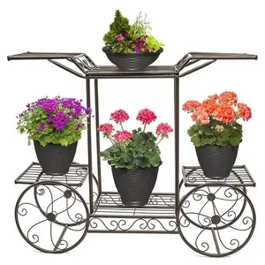 3 Layers Modern Metal Wire Plant Stand Flower Pot Display Rack Shelf For Garden And Flower Shop