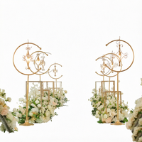 Sceptre de mariage doré avec support, lampadaire LED, centre de table en acrylique, piédestal isolé pour événements et lieux de fête