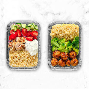 CB47 10 20 50 Pcs Récipient alimentaire jetable en aluminium de qualité alimentaire Plateau en aluminium Rectangle Plaques en aluminium avec couvercles - Product Image 4