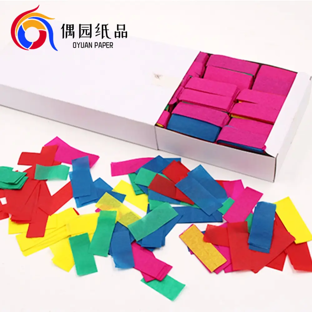 Customized Flameproof Multicolor 5*2cm Rectangle Confetti Paper For Wedding