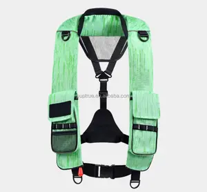 Professional plus size 450D Oxford surface automatic lifevest custom boat safety floating inflatable lifejacket vest portable