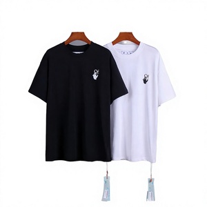 Camiseta de Alta Calidad, Clásica, Ligera, Lujosa, Moderna, Transpirable, Cómoda, Estampada, Tejida, para Hombre, de Alta Gama, 100% Algodón, 300 Hilos, Estilo Hip Hop - Product Image 2