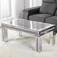 Table à thé en verre design de luxe moderne Table basse Table de rangement Décoration intérieure Art décoratif de luxe Verre de salon Chambre à coucher