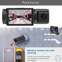 Kamera Dasbor Depan Belakang WiFi GPS Lensa Ganda Baterai Li-ion Layar 2.0" NFC Penglihatan Malam HD 1080P Parkir G-sensor Sudut 180