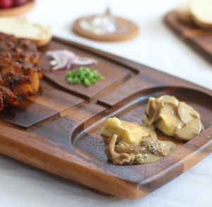 Solid Natural Rectangular Bamboo <strong>Wood</strong> Acacia Serving Tray Eco-friendly Bread Boards for Food and Steak Dishes &amp; <strong>Plates</strong> - Product Image 3