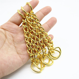 Vendita calda di piccole dimensioni regolabile in acciaio inox saldatura cerchio anello martingala <span class=keywords><strong>cane</strong></span> mezza catena di strozzatura per Pet <span class=keywords><strong>collare</strong></span>-colore oro - Product Image 2