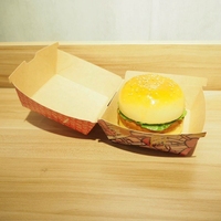 Boîte à hamburger jetable en papier kraft avec impression de logo personnalisée, options multidimensionnelles, pour projet d'emballage de marque de restauration rapide