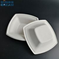 Vaisselle biodégradable de 9,6 pouces, vaisselle jetable, vaisselle jetable, assiette en bagasse à 3 compartiments
