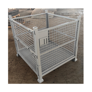 מתקן אחסון משטחים מתקפל ועמיד במיוחד ממתכת, ניתן לערום, לכלוב משטחים במחסן - Product Image 1