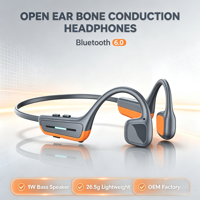 OEM Open Ear Bone Conduction Lightweight Waterproof Earphones for Running Cycling Open-Ear Bone Conducti