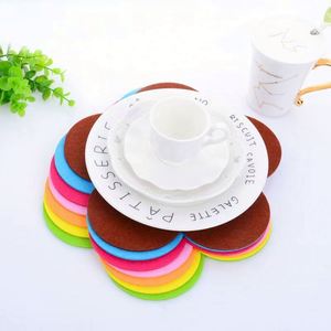 Various Color Irregular Bright Color Felt Coasters Custom Logo for <b>Coffee</b> Mug Mat <b>Table</b> Decoration - Product Image 3
