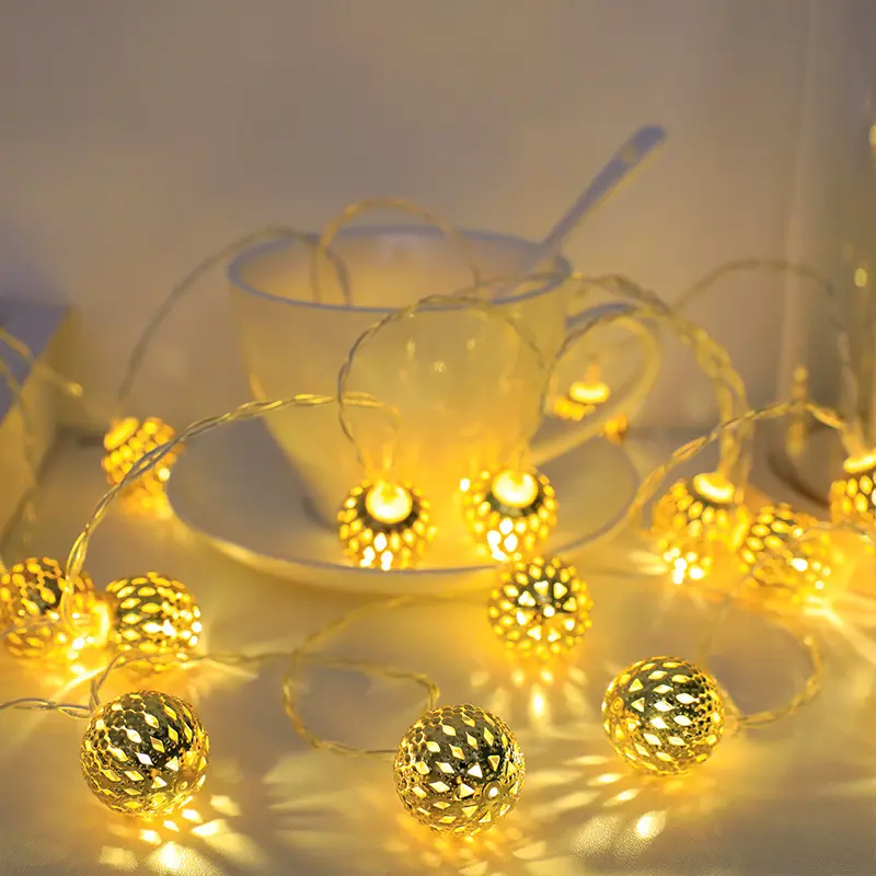 寝室の庭のクリスマスの結婚披露宴の装飾のための20 Led電池式の妖精ランプモロッコボールストリングライト