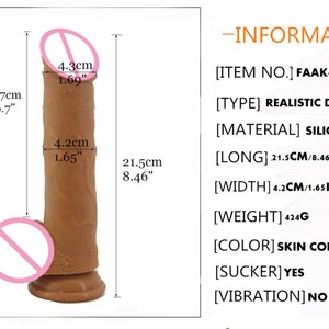 FAAK Dildo de silicona de 21.5cm (8.46 pulgadas) con forma de pene realista, doble capa de dureza, con correa de cuero genuino - Product Image 6