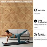 Panneau acoustique auto-adhésif en PET 600x600x9mm, motif bois rainuré 3D, insonorisant, pour mur et plafond, chambre, studio, bureau, DIY