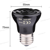 Lámpara de Calor para Aves de Corral, 220V 25W 50W 75W 100W, Bombilla Calefactora para Gallineros, Calentador Infrarrojo de Cerámica IR