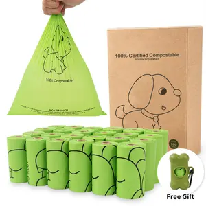 Sacos de resíduos biodegradáveis para cachorro, sacos extra grossos para cocô de cachorro à prova de vazamento 100%