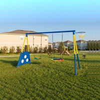Ensemble de balançoires en plastique pour enfants avec toboggan, structure de balançoire en métal pour jardin et parc, prix d'usine compétitif