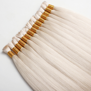 Extensions de <span class=keywords><strong>cheveux</strong></span> européennes de qualité supérieure # <span class=keywords><strong>Cheveux</strong></span> humains Remy 100% double drawn <span class=keywords><strong>blond</strong></span> 60 - en vrac pour coloration et décoloration professionnelle en salon - Product Image 1