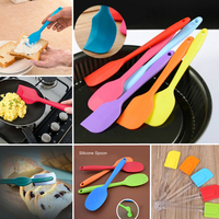 Nouvel ustensile de cuisine en silicone écologique résistant à la chaleur spatule casserole grattoir avec poignée intégrée pour gâteau et outil de cuisson