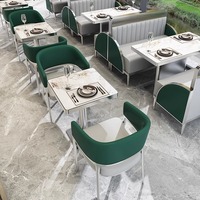 Ensemble de chaises et tables en marbre pour café, restaurant, et banquette de salon pour projet de mobilier hôtelier et de restauration en Chine