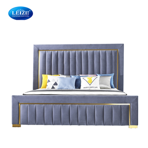 Cadre <span class=keywords><strong>de</strong></span> <span class=keywords><strong>lit</strong></span>, meubles <span class=keywords><strong>de</strong></span> chambre à coucher, tête <span class=keywords><strong>de</strong></span> <span class=keywords><strong>lit</strong></span> haute, Design moderne <span class=keywords><strong>de</strong></span> luxe, <span class=keywords><strong>tissu</strong></span> King Size, <span class=keywords><strong>lit</strong></span> doux personnalisé en bois, 20 pièces, cadre <span class=keywords><strong>de</strong></span> <span class=keywords><strong>lit</strong></span> - Product Image 2