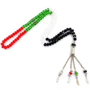 Wholesale cheaper available rosary chains 6mm 99pcs colorful crystal muslim rosary necklace